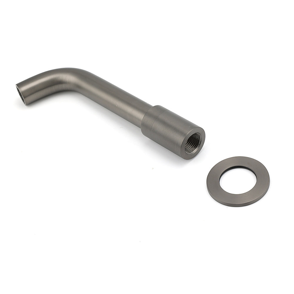 Gun Metal Grey Round Bathtub Spout Basin Curve Faucet Bubble Water Outlet 304SUS V1233-SP902GM