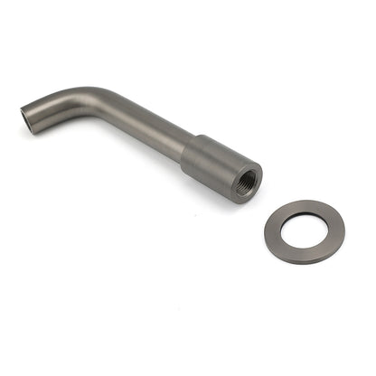 Gun Metal Grey Round Bathtub Spout Basin Curve Faucet Bubble Water Outlet 304SUS V1233-SP902GM