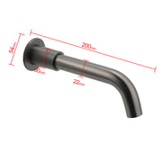 Gun Metal Grey Round Bathtub Spout Basin Curve Faucet Bubble Water Outlet 304SUS V1233-SP902GM