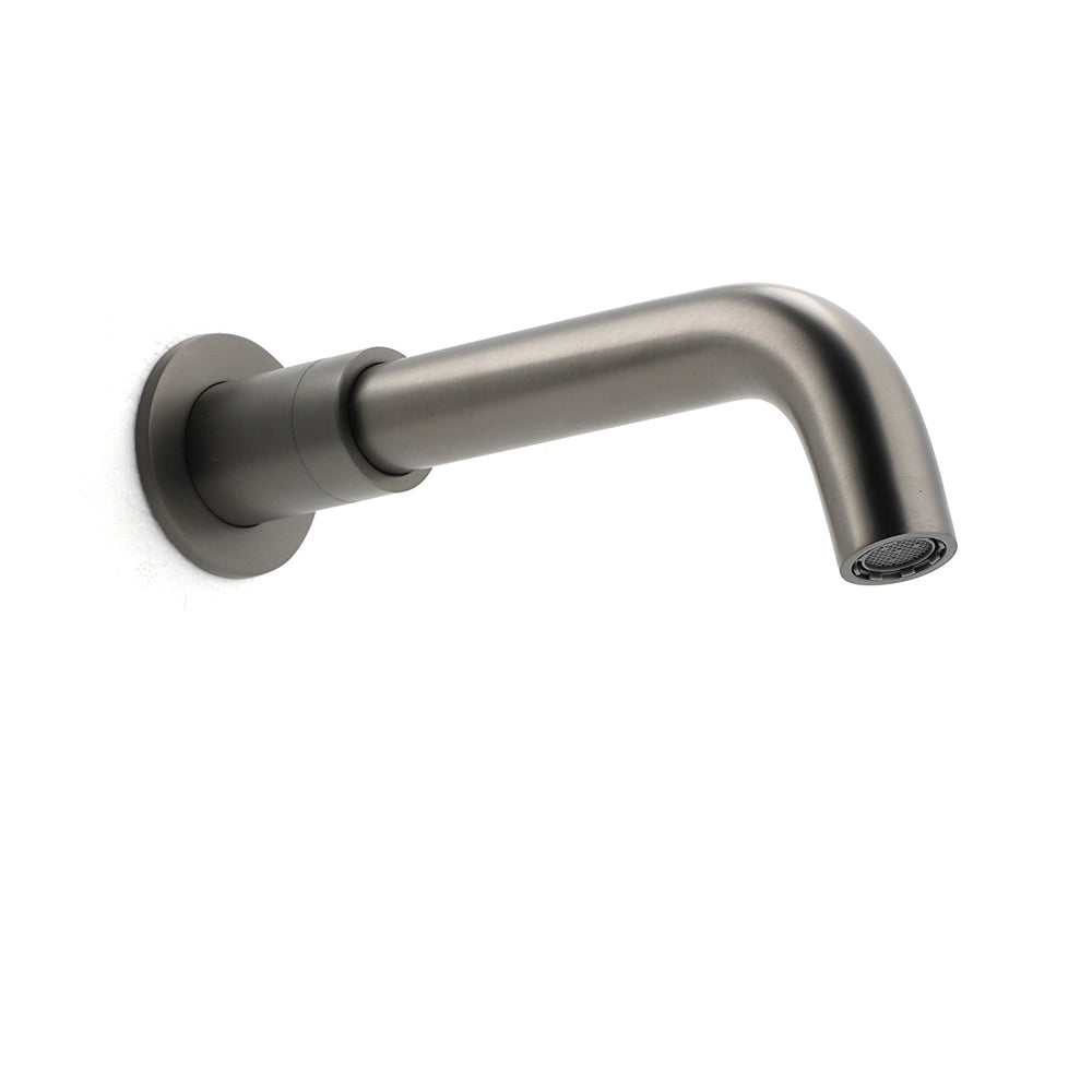 Gun Metal Grey Round Bathtub Spout Basin Curve Faucet Bubble Water Outlet 304SUS V1233-SP902GM