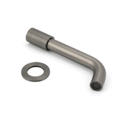 Gun Metal Grey Round Bathtub Spout Basin Curve Faucet Bubble Water Outlet 304SUS V1233-SP902GM