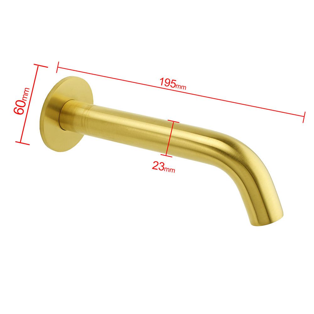 Brushed Gold Round Curve Bathtub Spout Stainless Steel Faucet Water Outlet Tap V1233-SP903BG