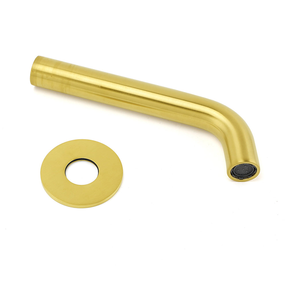 Brushed Gold Round Curve Bathtub Spout Stainless Steel Faucet Water Outlet Tap V1233-SP903BG