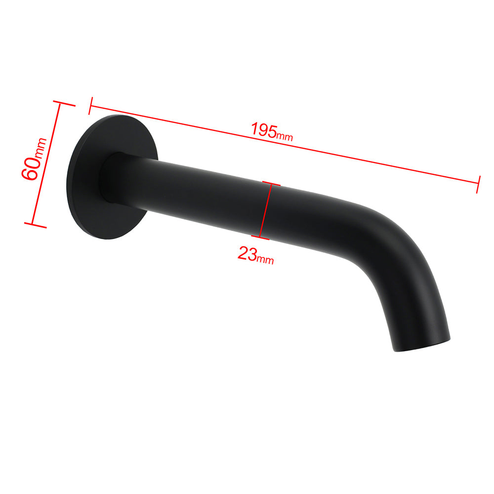 Matt Black Round Basin Faucet Bubble Water Outlet Stainless Steel Bath Tub Spout V1233-SP903BL