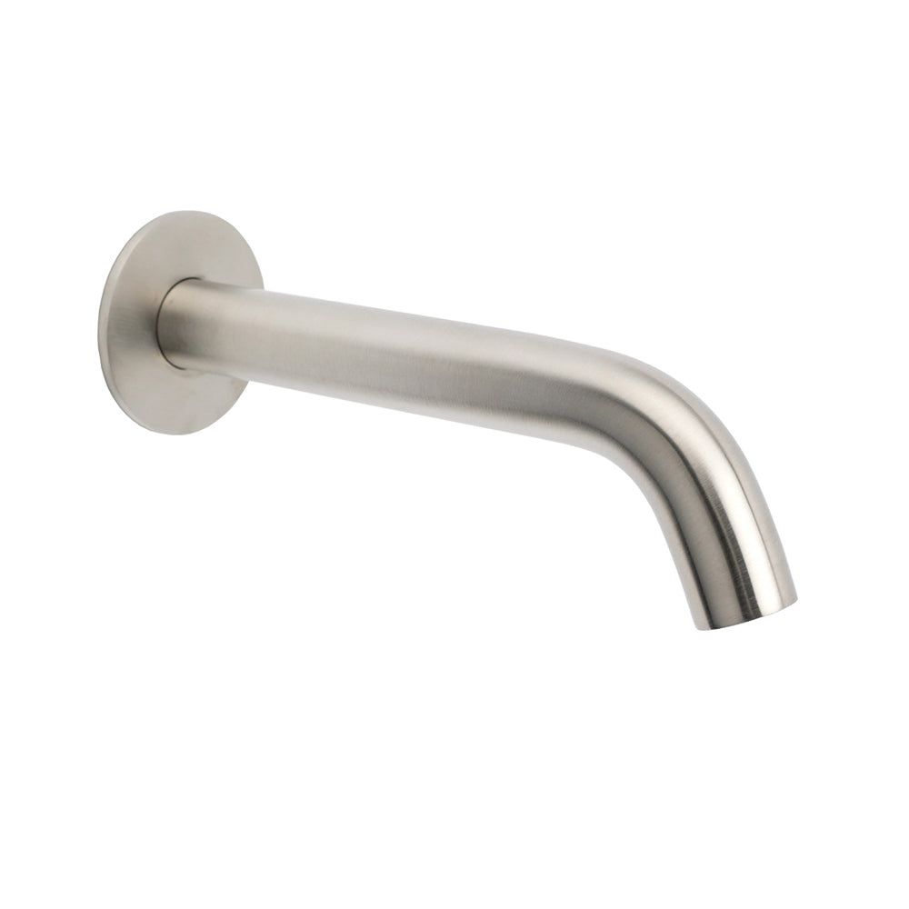 Brushed Nickel Round Curve Basin Bubble Faucet Water Outlet Bath Tub Wall Spout V1233-SP903BN