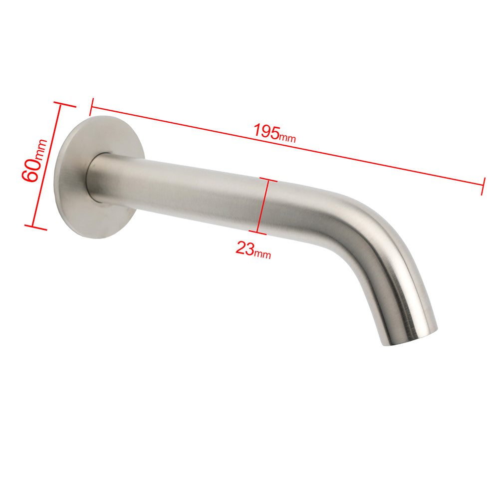 Brushed Nickel Round Curve Basin Bubble Faucet Water Outlet Bath Tub Wall Spout V1233-SP903BN