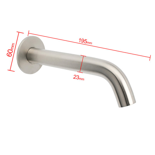 Brushed Nickel Round Curve Basin Bubble Faucet Water Outlet Bath Tub Wall Spout V1233-SP903BN