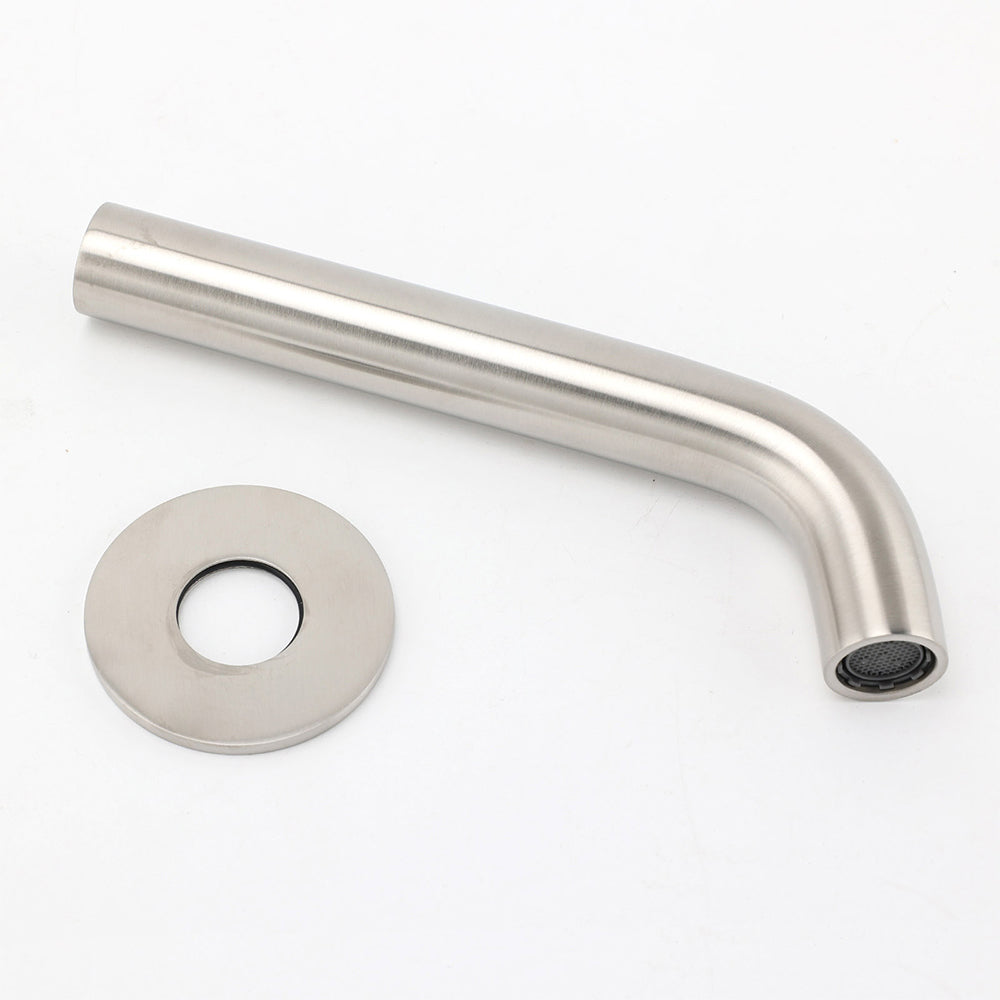 Brushed Nickel Round Curve Basin Bubble Faucet Water Outlet Bath Tub Wall Spout V1233-SP903BN