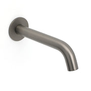 Gun Metal Grey Round Bathtub Spout Basin Curve Faucet Bubble Wall Mounted Outlet V1233-SP903GM