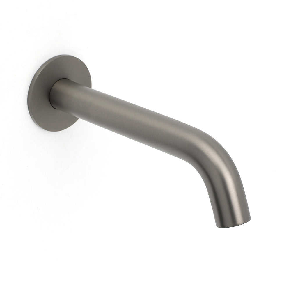 Gun Metal Grey Round Bathtub Spout Basin Curve Faucet Bubble Wall Mounted Outlet V1233-SP903GM