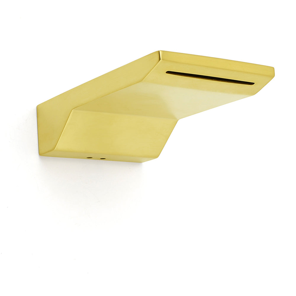 Brushed Gold Square Cubic Shower Bathtub Waterfall Spout Filler Outlet 1/2" End V1233-SP904BG