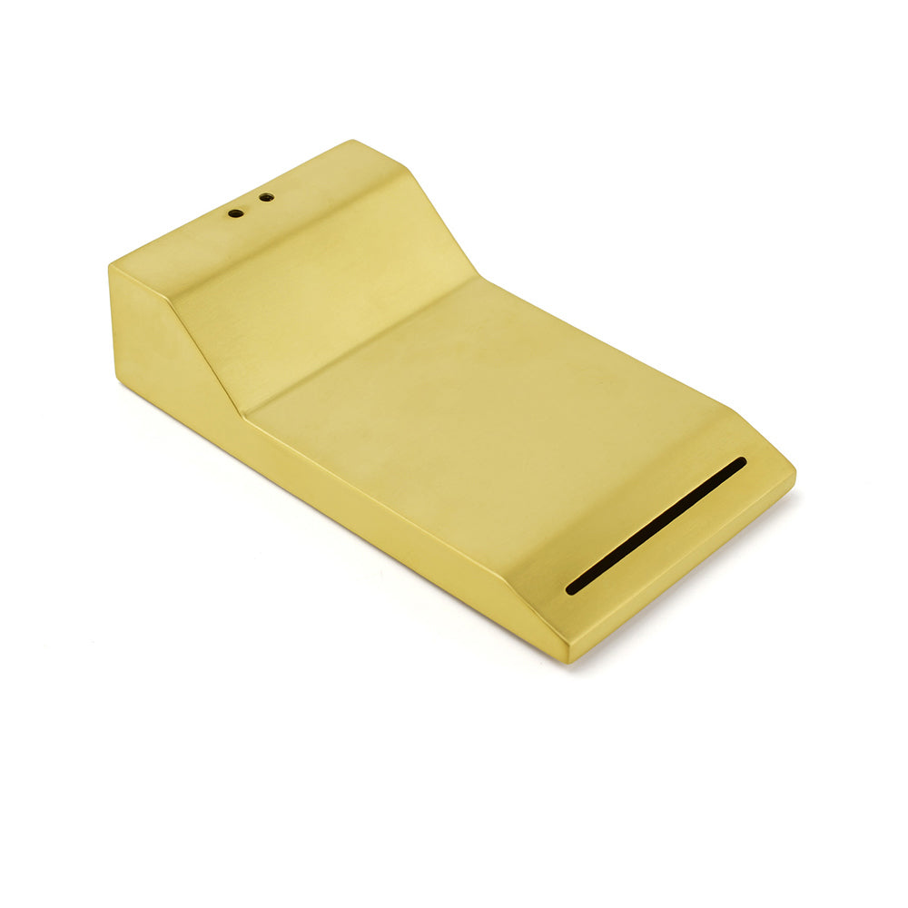 Brushed Gold Square Cubic Shower Bathtub Waterfall Spout Filler Outlet 1/2" End V1233-SP904BG