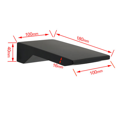 Bathroom Matt Black Square Bathtub Waterfall Filler Outlet 1/2" End Wall Spout V1233-SP904BL