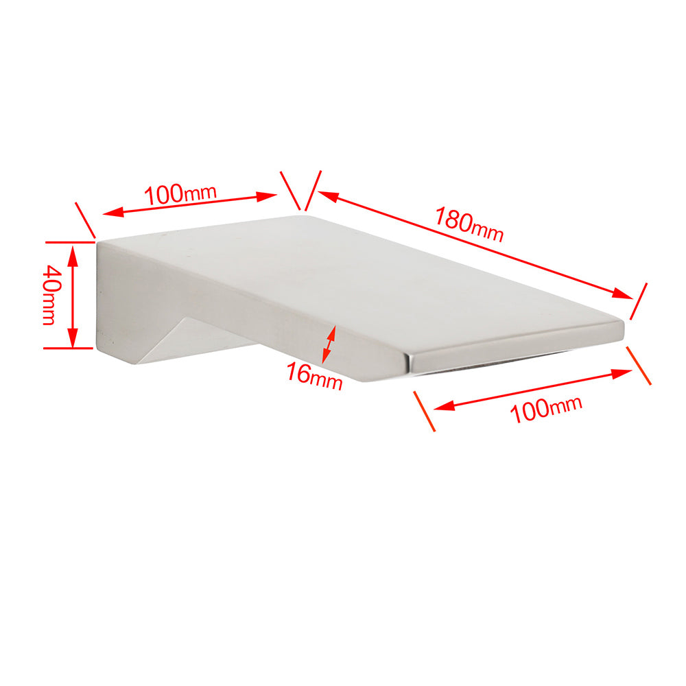 Brushed Nickel Square Cubic Shower Bathtub Waterfall Outlet Wall Mounted Spout V1233-SP904BN