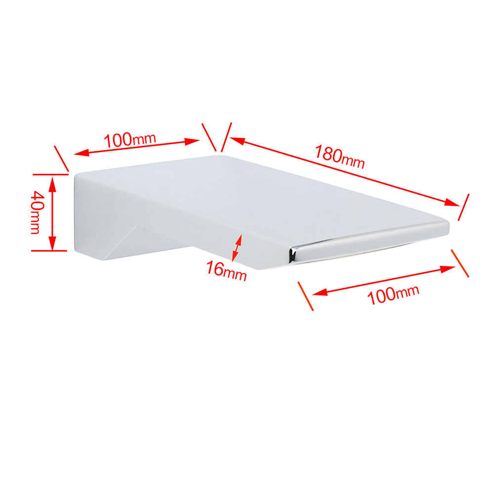 Chrome Square Shower Bath Tub Filler Waterfall Spout Faucet Outlet 1/2 Inch End V1233-SP904CR