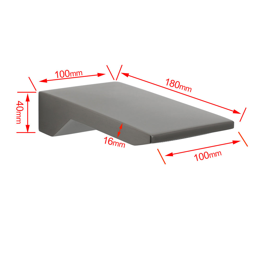 Gun Metal Grey Square Stainless Steel Bathtub Flat Spout Waterfall Filler Outlet V1233-SP904GM