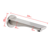 Brushed Nickel Round Bathtub Bubble Outlet Wall Mounted Spout Stainless Steel V1233-SP905BN