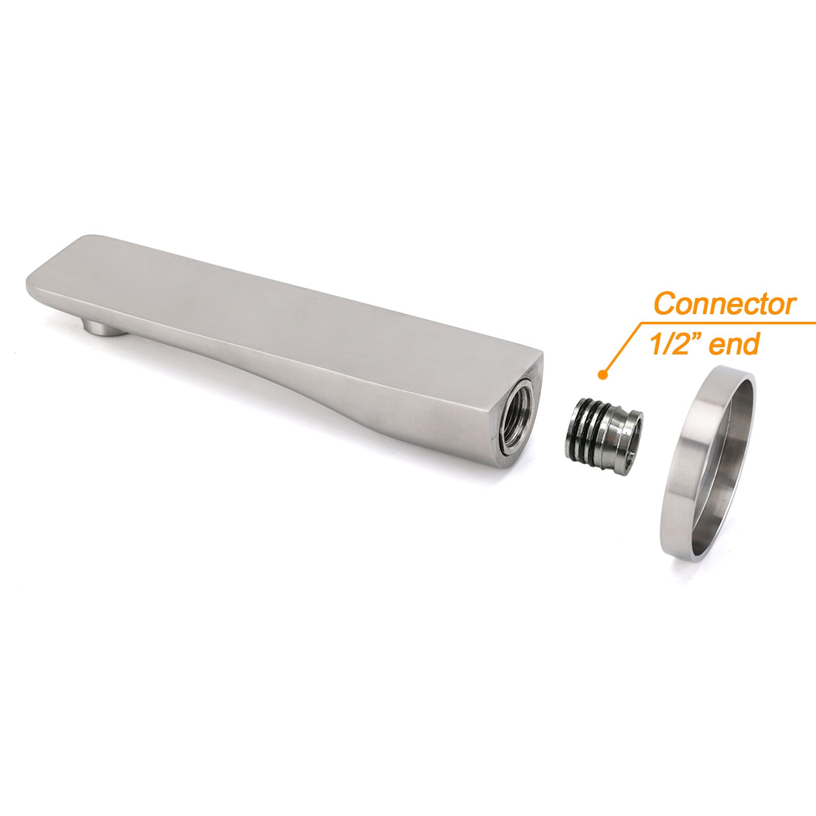 Brushed Nickel Round Bathtub Bubble Outlet Wall Mounted Spout Stainless Steel V1233-SP905BN