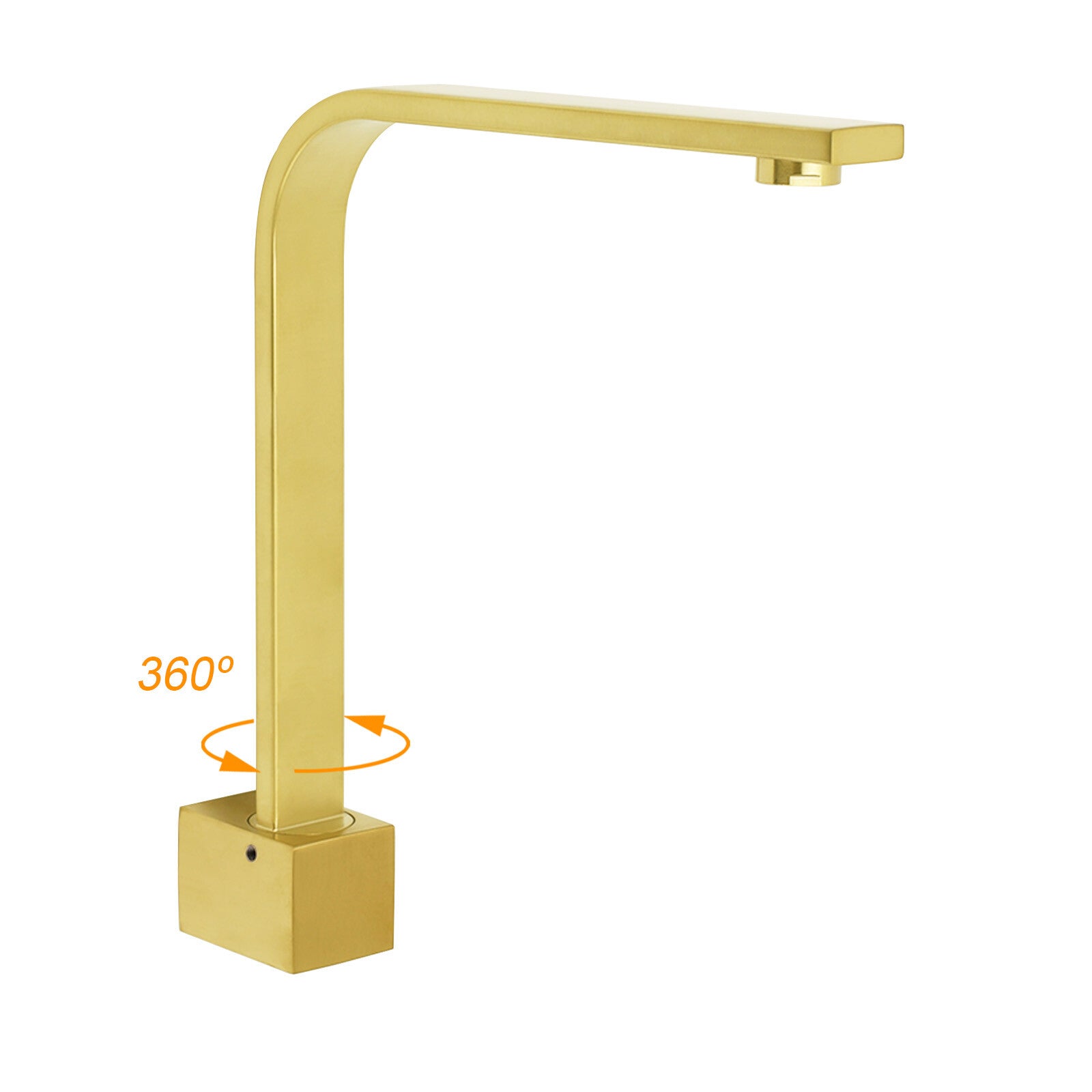 Brushed Gold Square Bathroom Spout Gooseneck Arm Bathtub Filler Tap Water Outlet V1233-SP910BG
