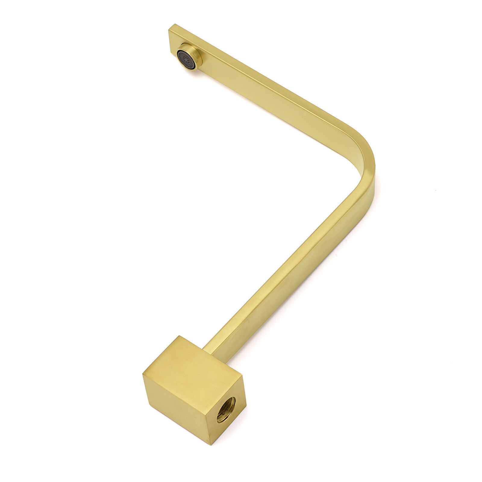 Brushed Gold Square Bathroom Spout Gooseneck Arm Bathtub Filler Tap Water Outlet V1233-SP910BG