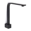 Black Gooseneck Arm High Rise Wall Mounted Bathtub Square Spout Water Outlet V1233-SP910BL