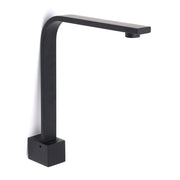 Black Gooseneck Arm High Rise Wall Mounted Bathtub Square Spout Water Outlet V1233-SP910BL