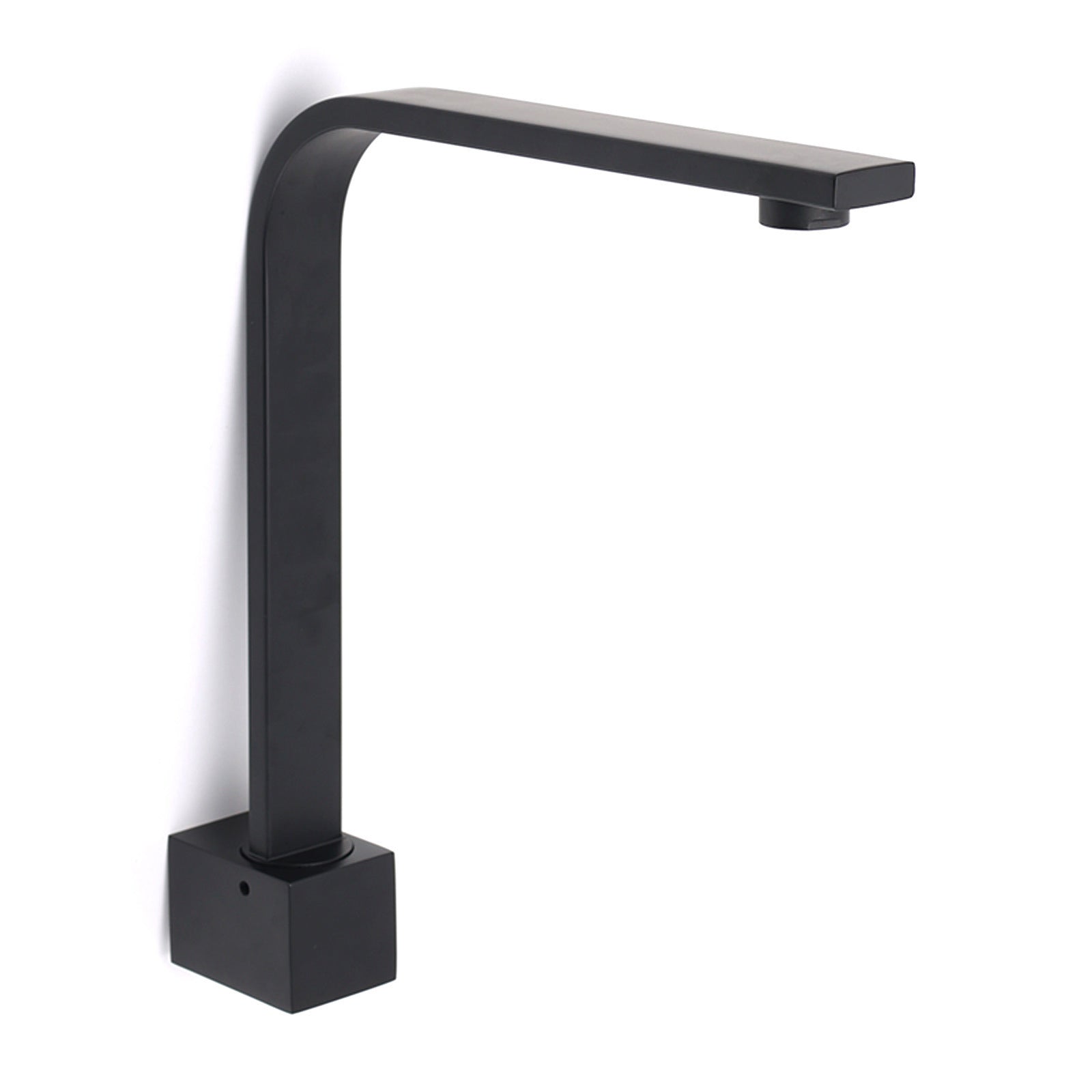Black Gooseneck Arm High Rise Wall Mounted Bathtub Square Spout Water Outlet V1233-SP910BL
