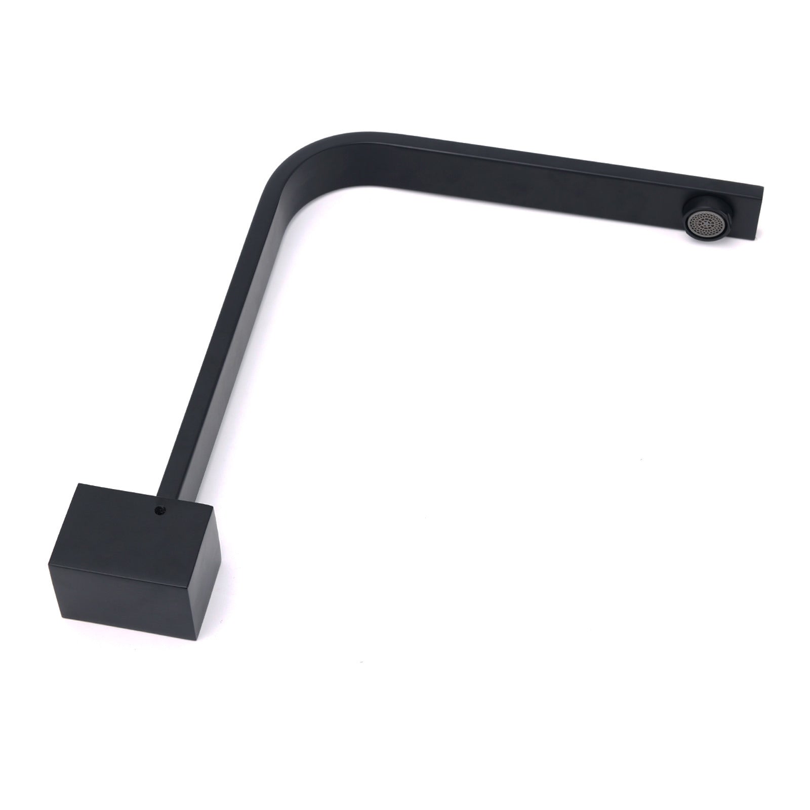 Black Gooseneck Arm High Rise Wall Mounted Bathtub Square Spout Water Outlet V1233-SP910BL