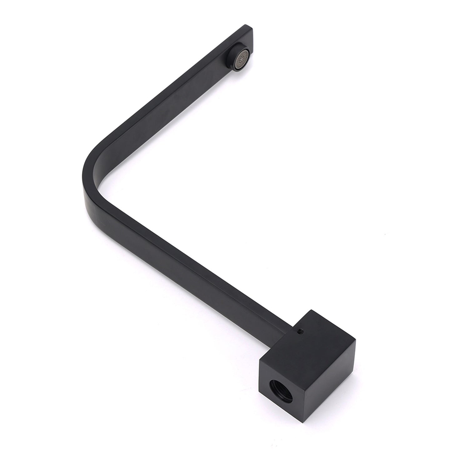 Black Gooseneck Arm High Rise Wall Mounted Bathtub Square Spout Water Outlet V1233-SP910BL