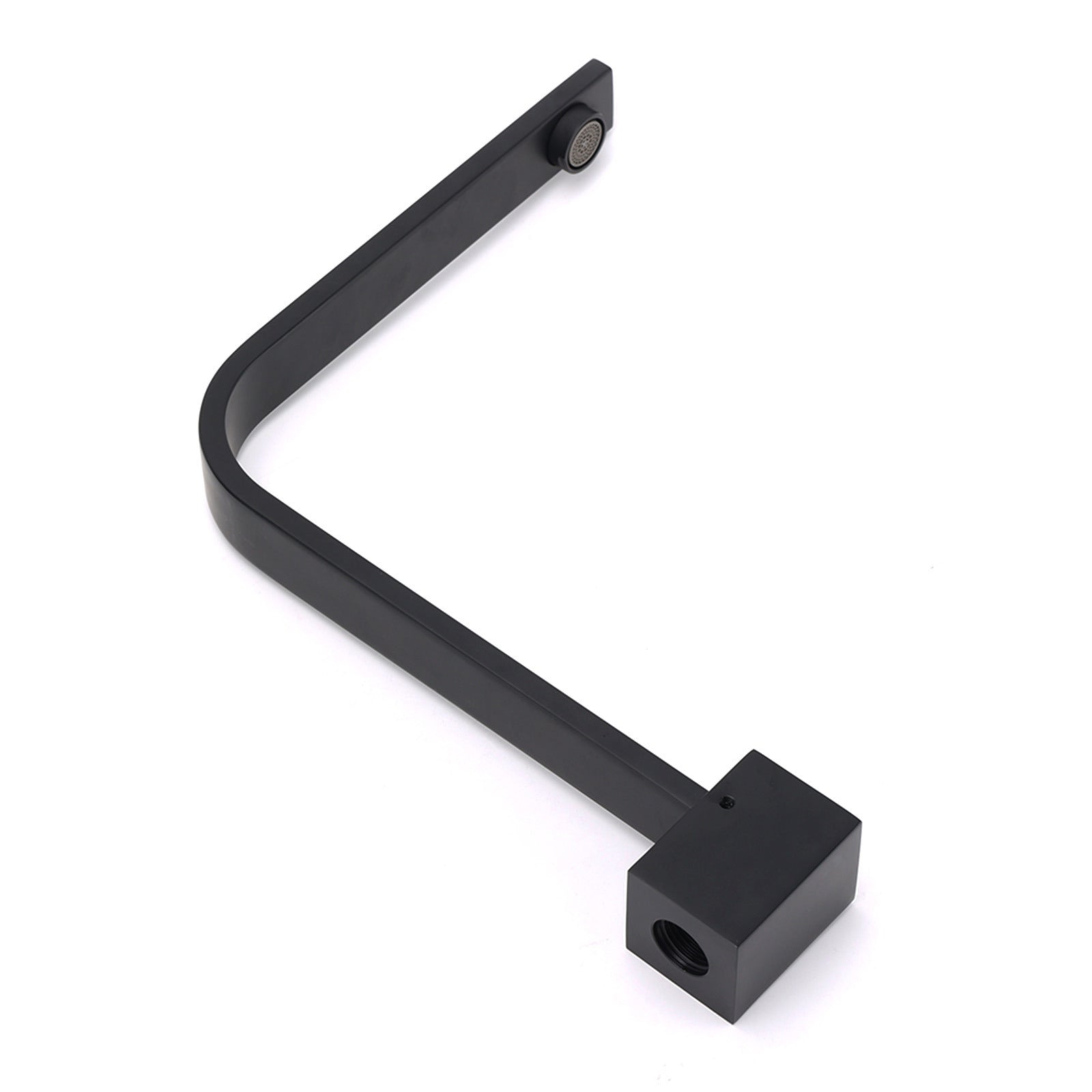 Black Gooseneck Arm High Rise Wall Mounted Bathtub Square Spout Water Outlet V1233-SP910BL