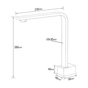 Black Gooseneck Arm High Rise Wall Mounted Bathtub Square Spout Water Outlet V1233-SP910BL