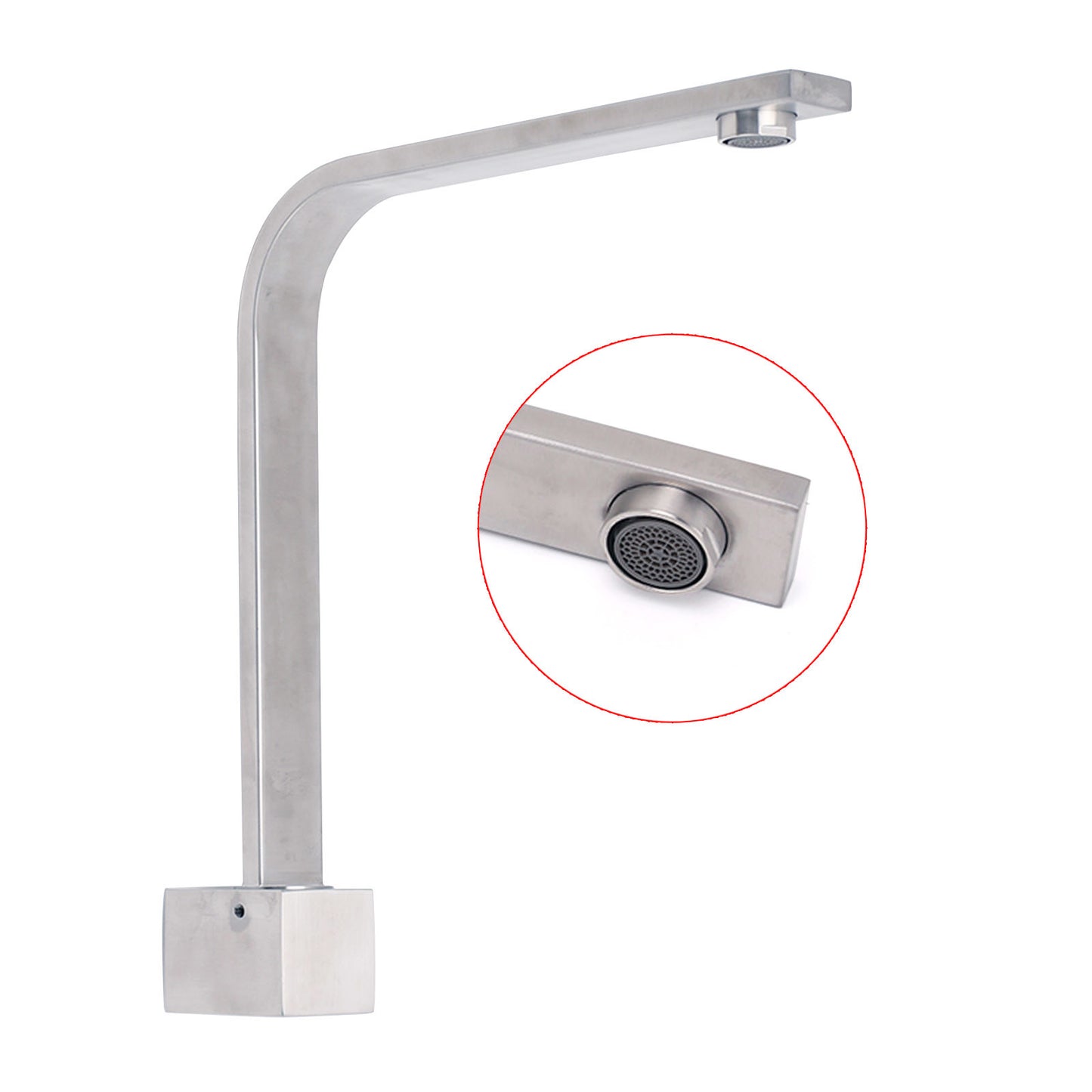 Brushed Nickel Square Spout Gooseneck Arm High Rise Bathtub Filler Water Outlet V1233-SP910BS
