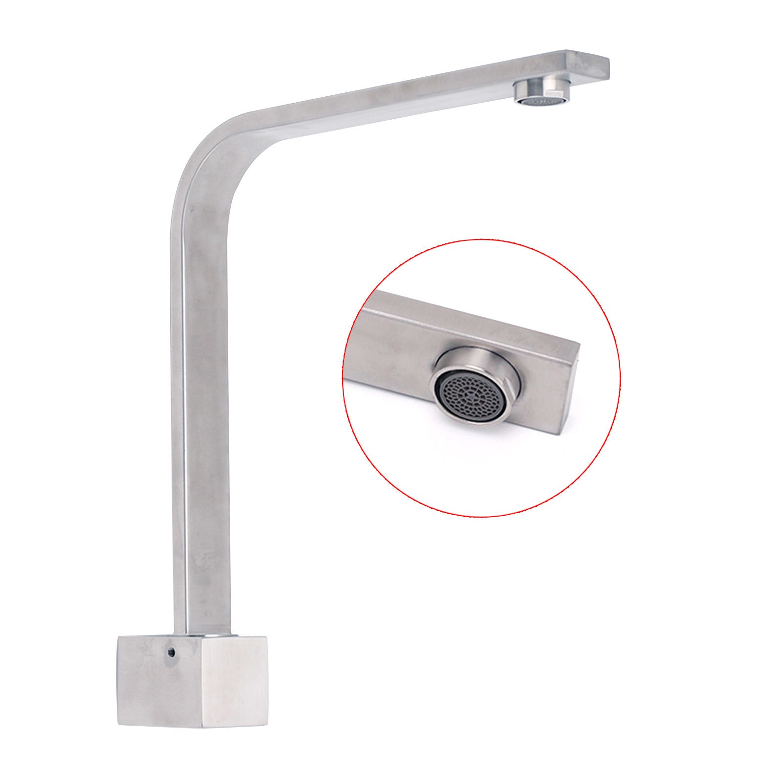 Brushed Nickel Square Spout Gooseneck Arm High Rise Bathtub Filler Water Outlet V1233-SP910BS
