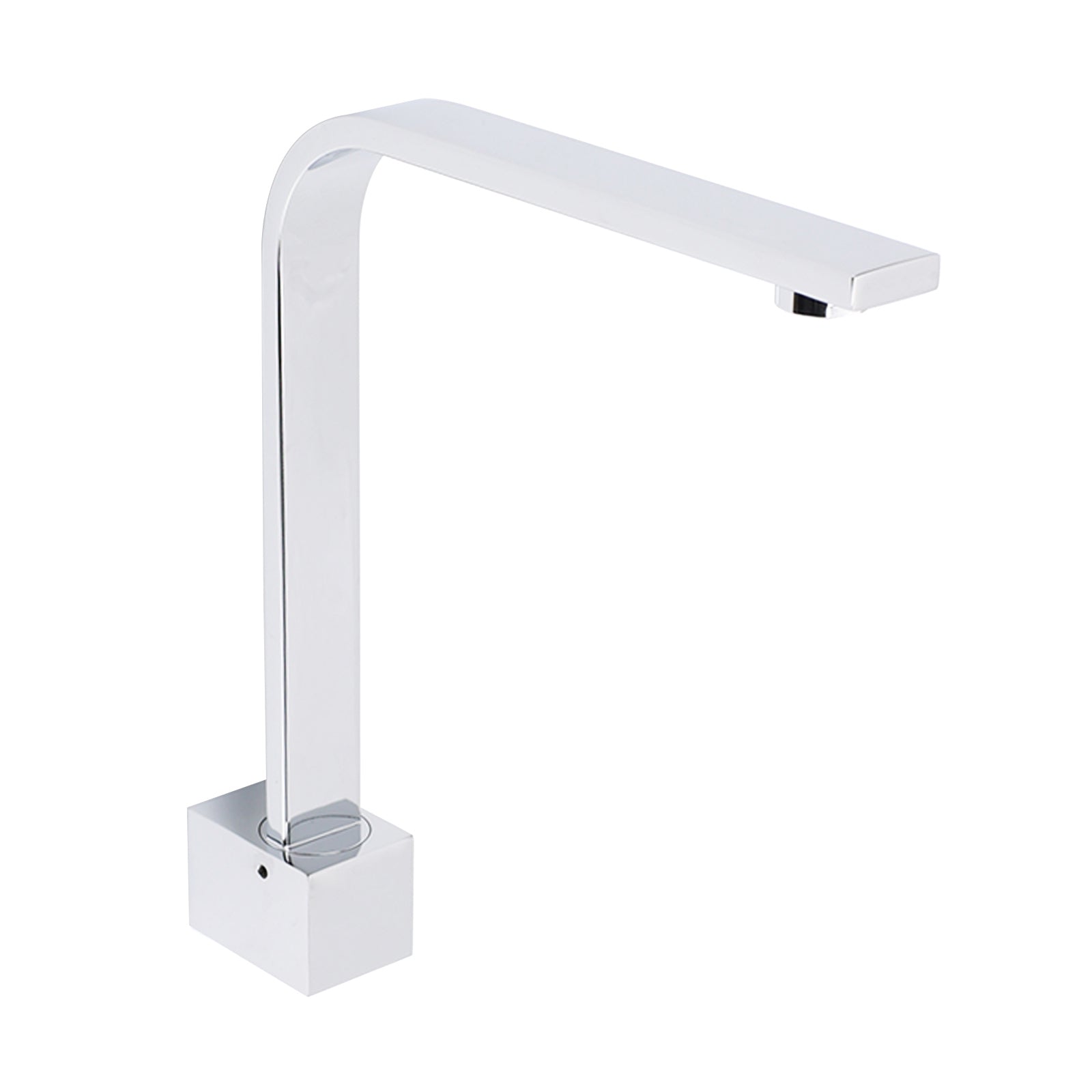 Square Chrome Gooseneck Arm Wall Mounted Swivel Bathtub Spout Faucet Outlet Set V1233-SP910CR