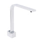 Square Chrome Gooseneck Arm Wall Mounted Swivel Bathtub Spout Faucet Outlet Set V1233-SP910CR