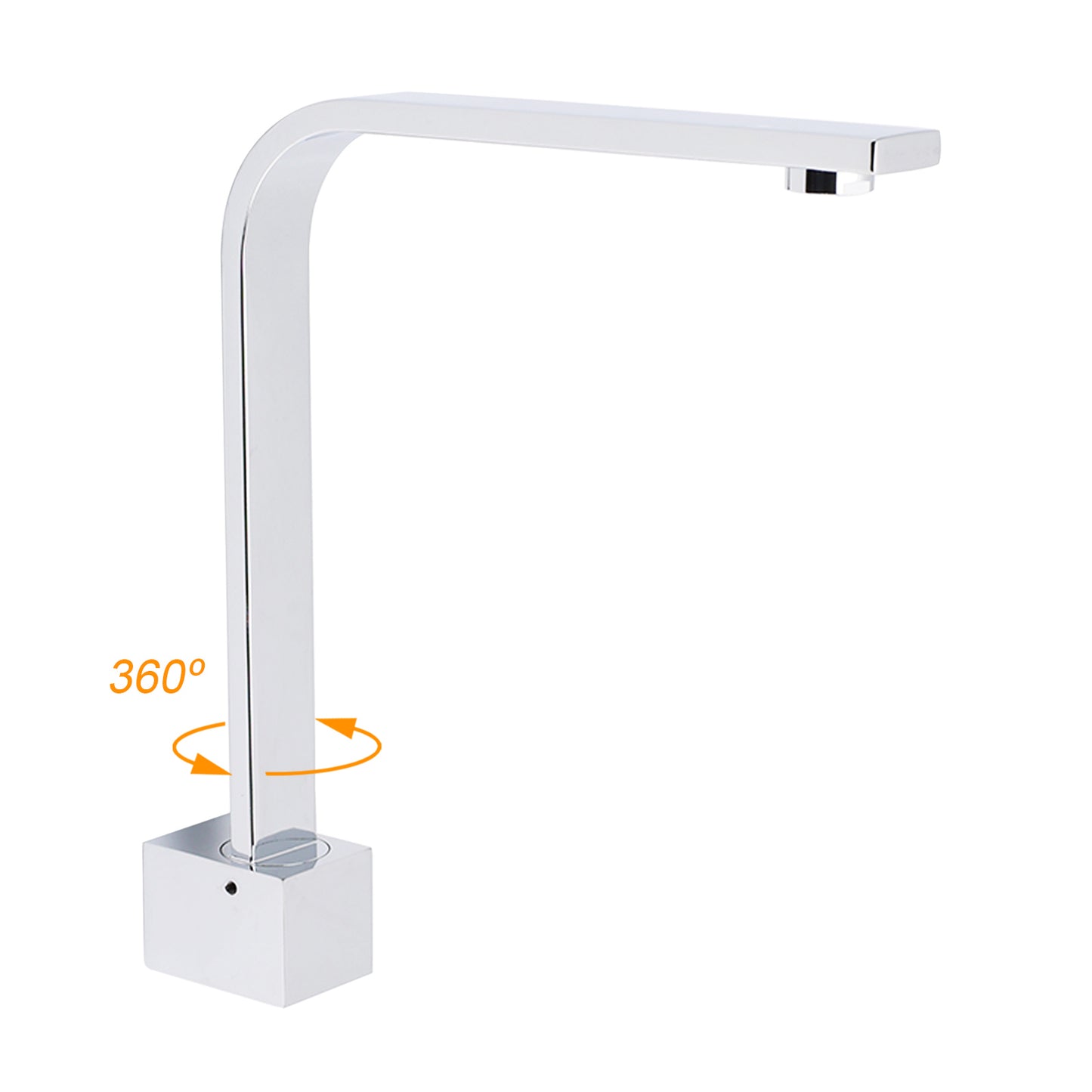 Square Chrome Gooseneck Arm Wall Mounted Swivel Bathtub Spout Faucet Outlet Set V1233-SP910CR