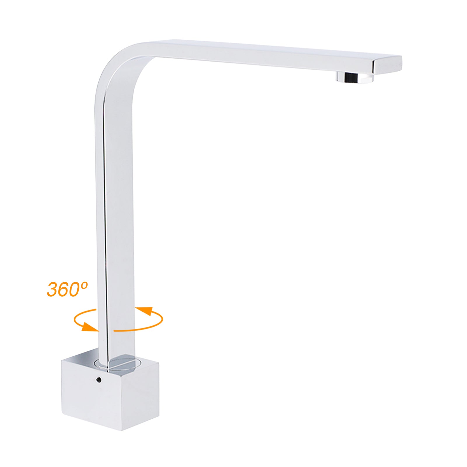 Square Chrome Gooseneck Arm Wall Mounted Swivel Bathtub Spout Faucet Outlet Set V1233-SP910CR