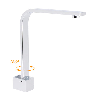 Square Chrome Gooseneck Arm Wall Mounted Swivel Bathtub Spout Faucet Outlet Set V1233-SP910CR
