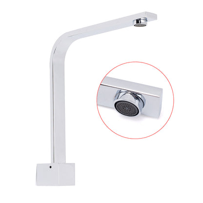 Square Chrome Gooseneck Arm Wall Mounted Swivel Bathtub Spout Faucet Outlet Set V1233-SP910CR