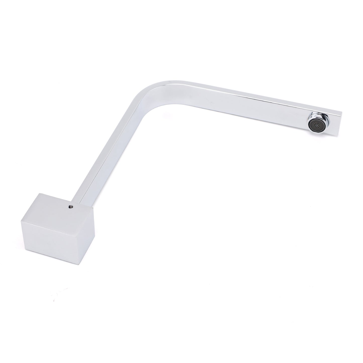 Square Chrome Gooseneck Arm Wall Mounted Swivel Bathtub Spout Faucet Outlet Set V1233-SP910CR