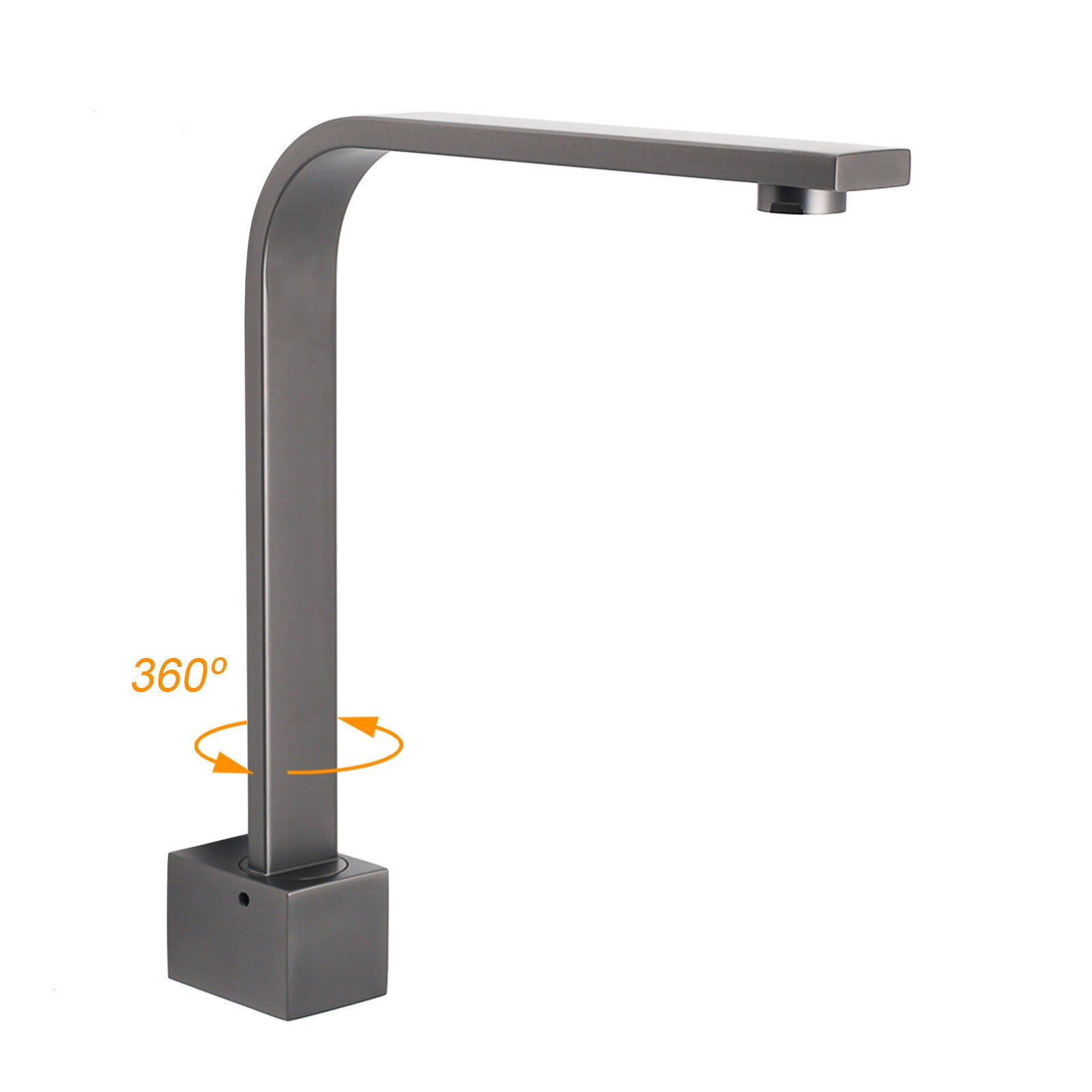 Gun Metal Square Bathroom Swivel Spout Gooseneck Arm Bathtub Filler Tap Outlet V1233-SP910GM