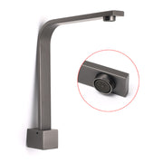 Gun Metal Square Bathroom Swivel Spout Gooseneck Arm Bathtub Filler Tap Outlet V1233-SP910GM