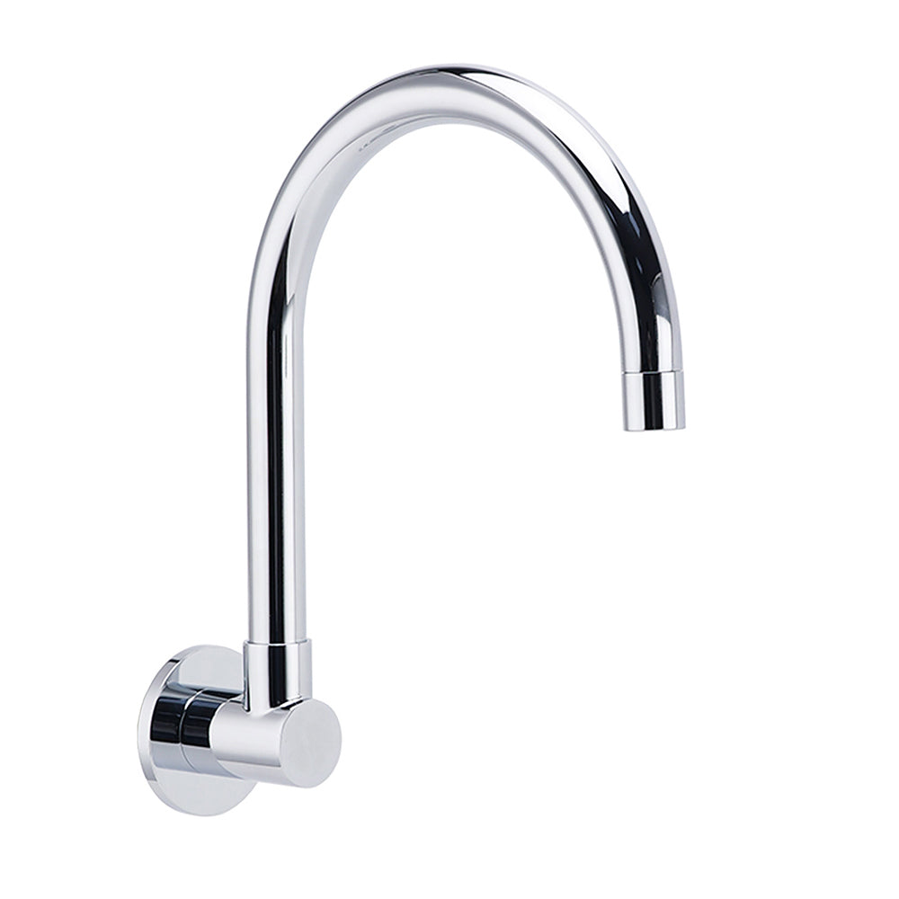 Chrome Round Gooseneck Arm Faucet Water Outlet Wall Mounted Swivel Bathtub Spout V1233-SP912CR