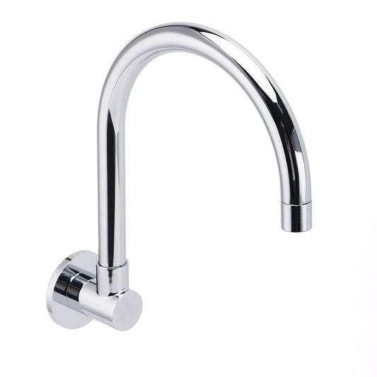 Chrome Round Gooseneck Arm Faucet Water Outlet Wall Mounted Swivel Bathtub Spout V1233-SP912CR