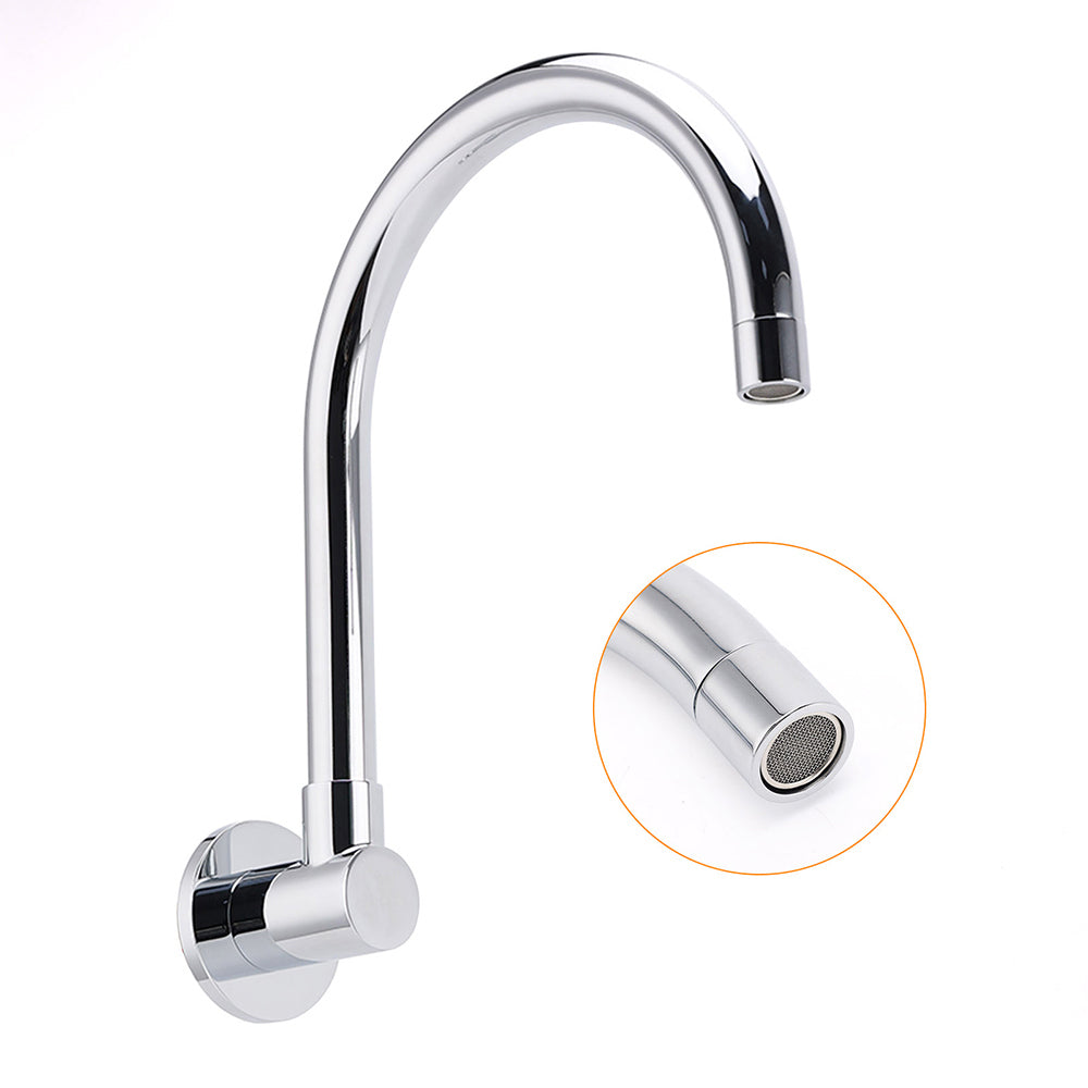 Chrome Round Gooseneck Arm Faucet Water Outlet Wall Mounted Swivel Bathtub Spout V1233-SP912CR