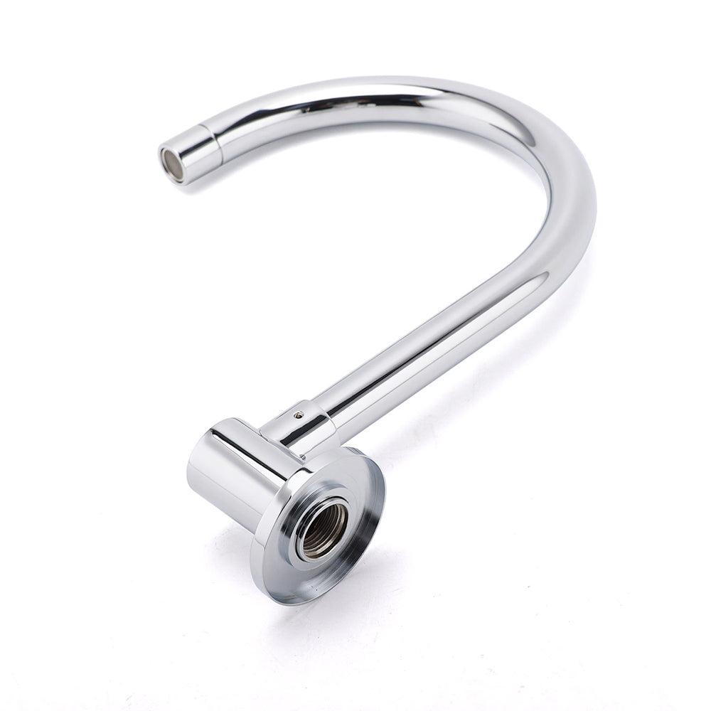 Chrome Round Gooseneck Arm Faucet Water Outlet Wall Mounted Swivel Bathtub Spout V1233-SP912CR