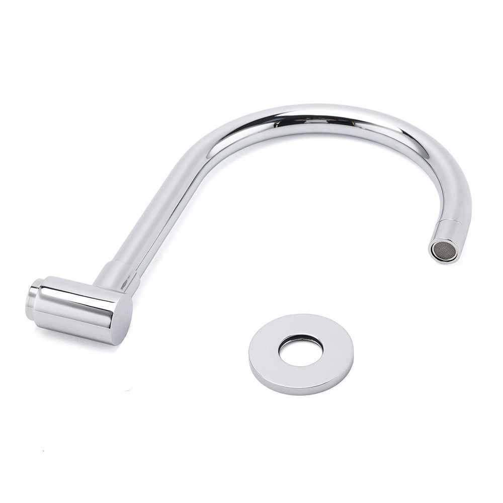 Chrome Round Gooseneck Arm Faucet Water Outlet Wall Mounted Swivel Bathtub Spout V1233-SP912CR