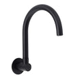 Matt Black Round Gooseneck Arm Faucet Outlet Wall Mounted Bath Tub Filler Spout V1233-SP913BL