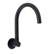 Matt Black Round Gooseneck Arm Faucet Outlet Wall Mounted Bath Tub Filler Spout V1233-SP913BL