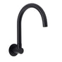 Matt Black Round Gooseneck Arm Faucet Outlet Wall Mounted Bath Tub Filler Spout V1233-SP913BL